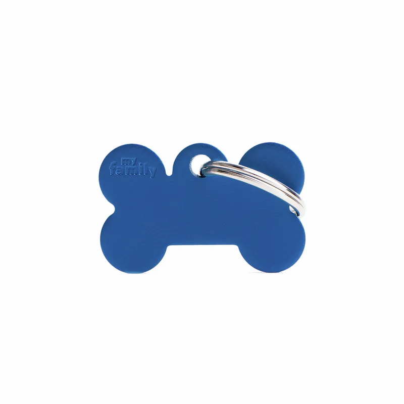 Online Kaufen MY FAMILY Classic Small Bone Aluminum Tag blau Hundemarke